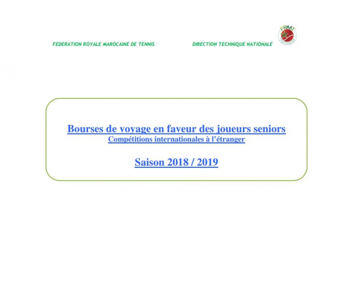 BOURSES DE VOYAGE 2018 2019