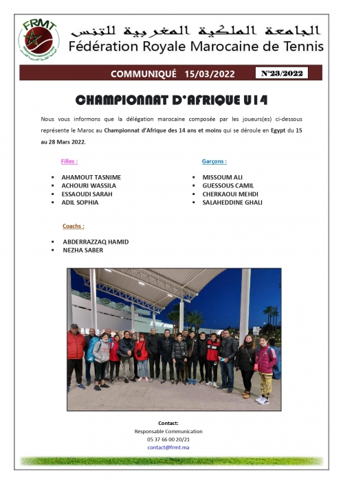 COMMUNIQUE CHAMPIONNAT D’AFRIQUE U14 N° 23_page-0001 (1)