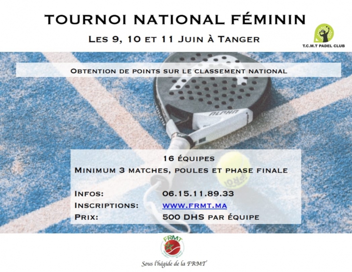 Affiche TCMT Padel Dames Juin 2023